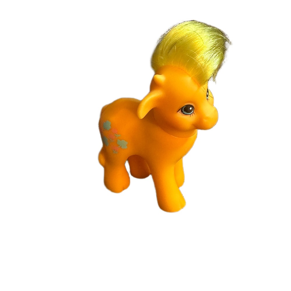 Vintage 1988 Hasbro My Little Pony G1 Baby Pony Friends Baby Leaf Cow Orange